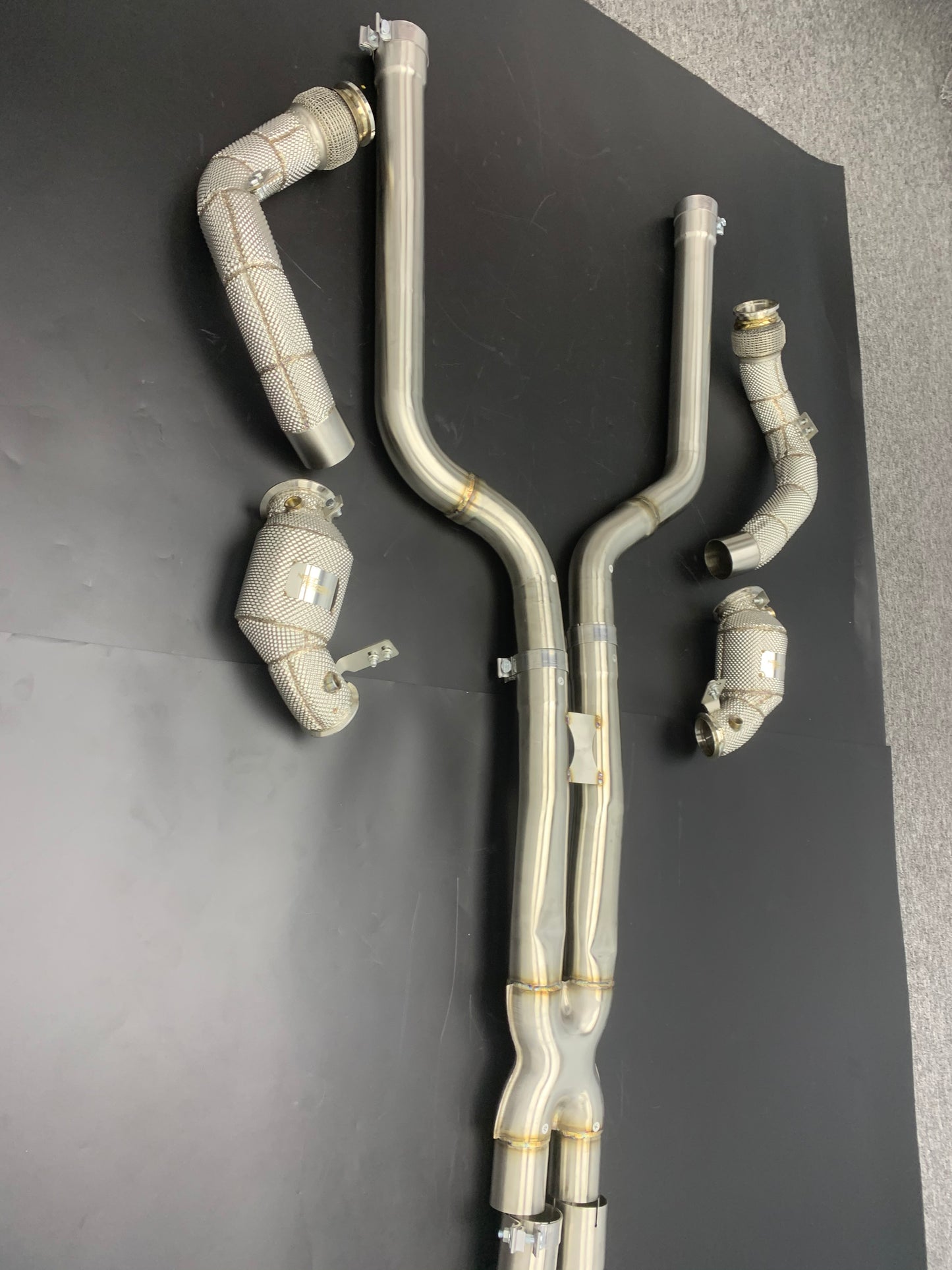 NRP BMW M5 M8 Catless Downpipes with Heat Shield