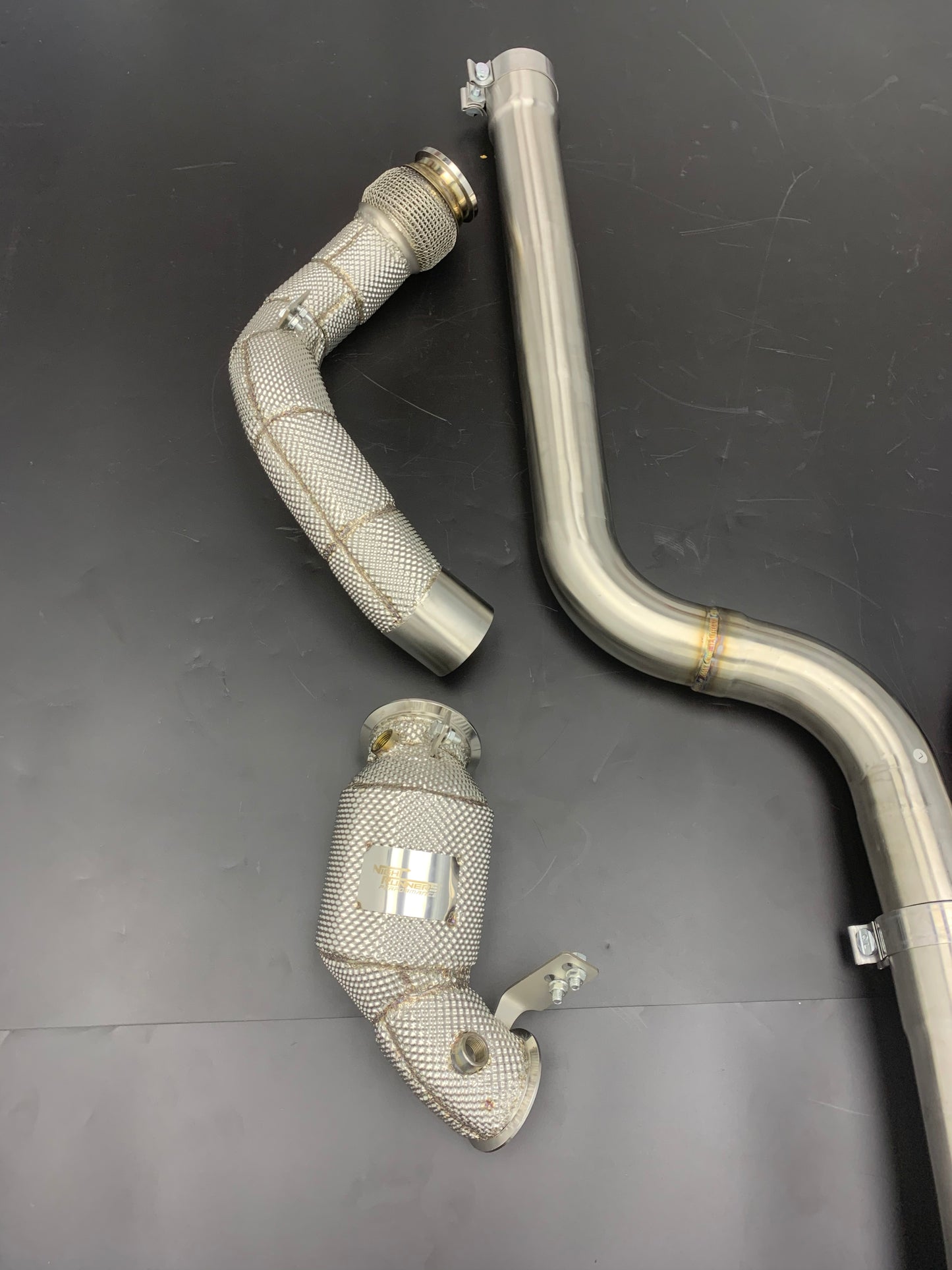NRP BMW M5 M8 Catless Downpipes with Heat Shield