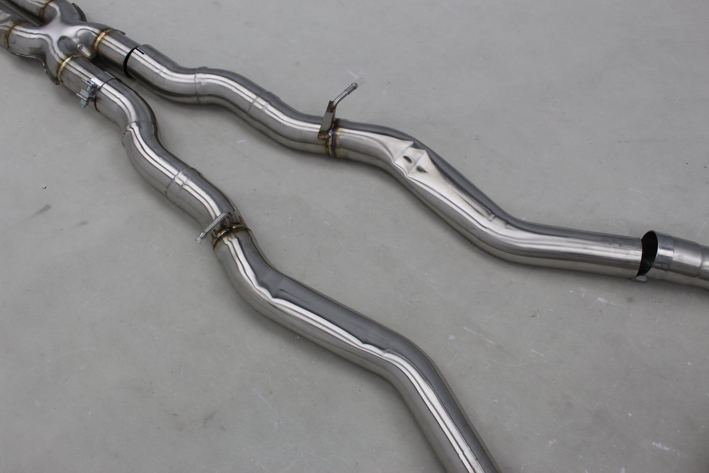 NRP BMW M5 M8 Catless Downpipes with Heat Shield