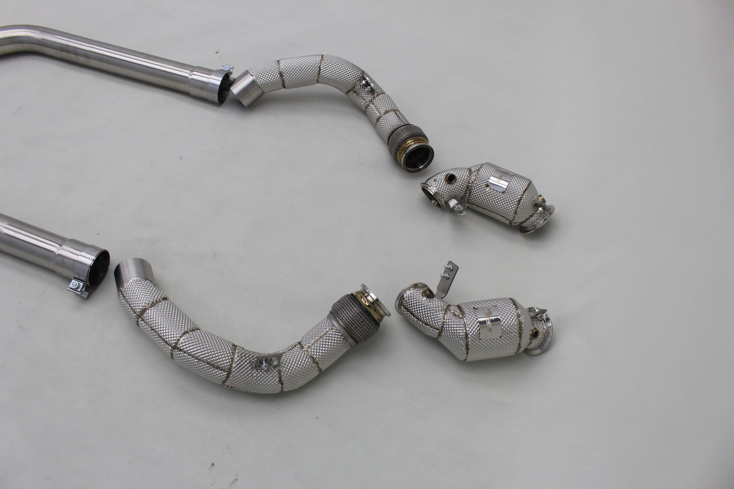 NRP BMW M5 M8 Catless Downpipes with Heat Shield
