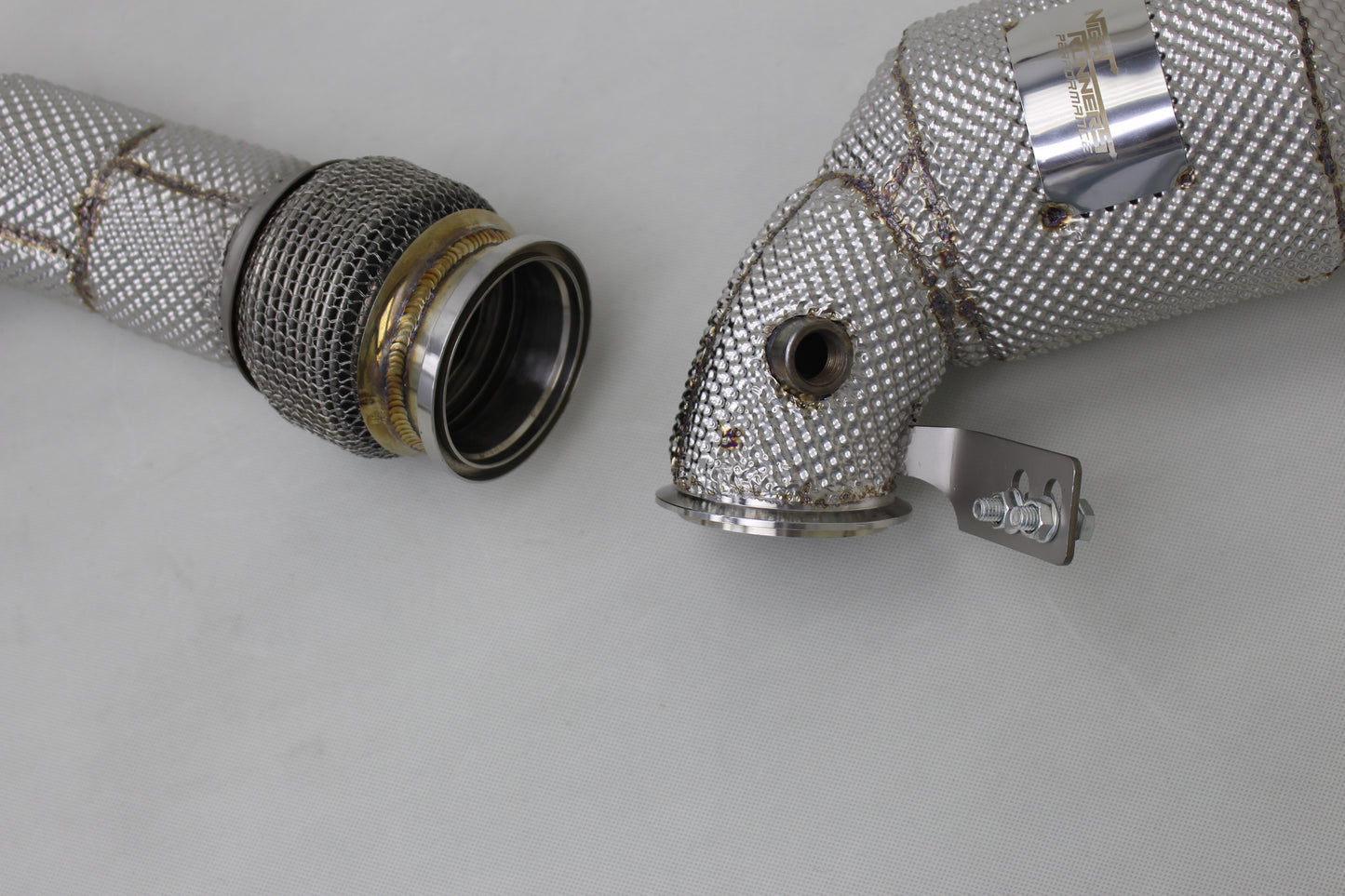 NRP BMW M5 M8 Catless Downpipes with Heat Shield