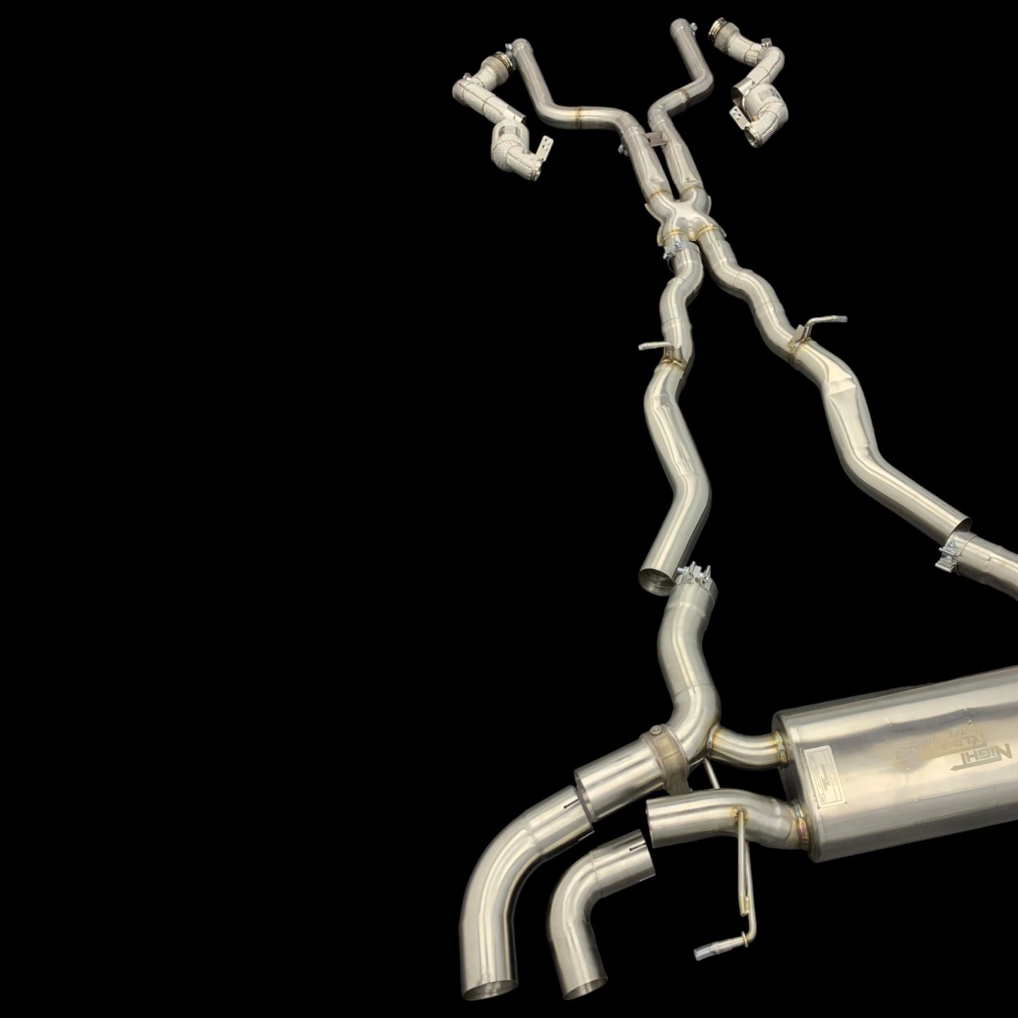 NRP BMW M5 M8 Catless Downpipes with Heat Shield