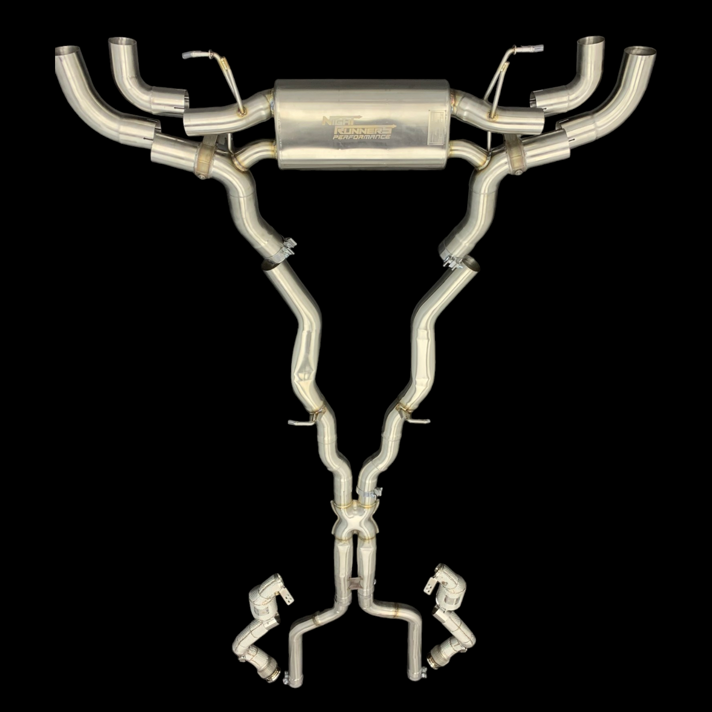 NRP M5 M8 Catted High-Flow Downpipes with Heat Shield