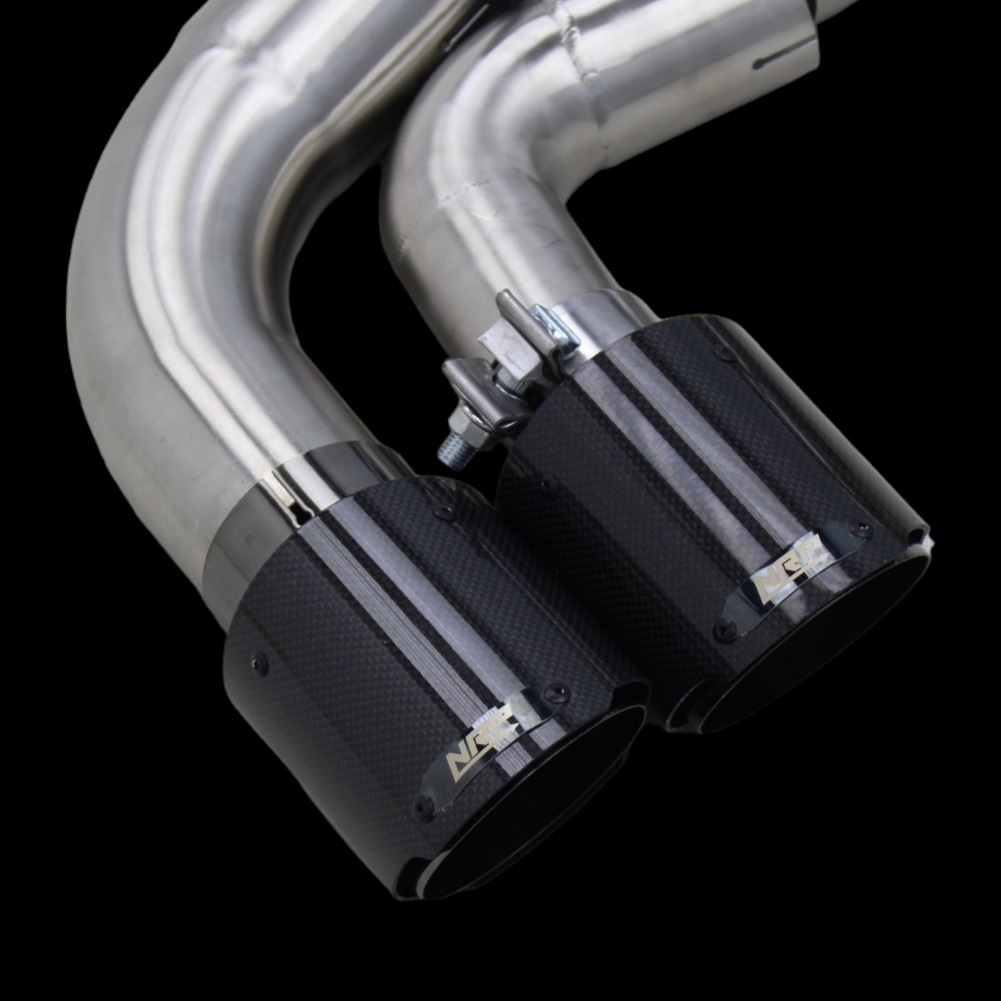 NRP BMW M5 M8 Catless Downpipes with Heat Shield
