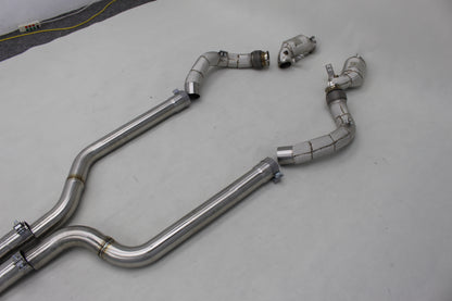 NRP BMW M5 M8 Catless Downpipes with Heat Shield