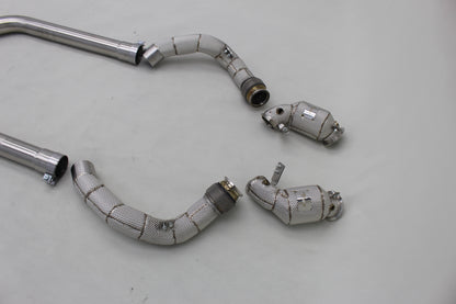 NRP BMW M5 M8 Catless Downpipes with Heat Shield