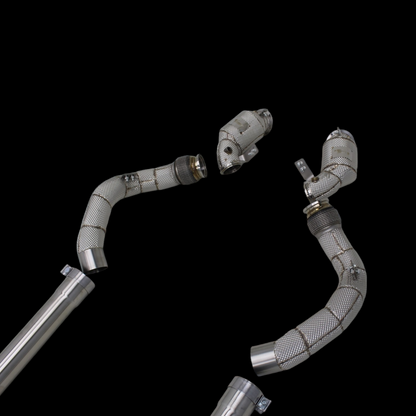 NRP M5 M8 Catted High-Flow Downpipes with Heat Shield