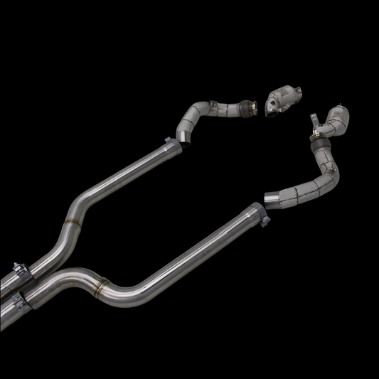 NRP BMW M5 M8 Catless Downpipes with Heat Shield